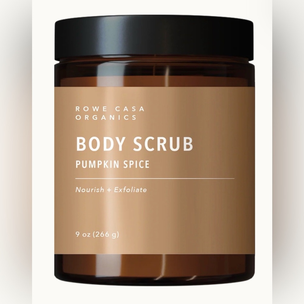 NWT ROWE ORGANICS PUMPKIN SPICE BODY SCRUB 9 OZ JAR COSMETICS/SKINCARE/BODYCARE
